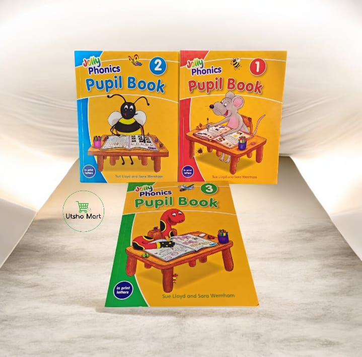 Jolly Phonics – শিশুদের জন্য সবচেয়ে কার্যকর লার্নিং সেট!** ৩টি বইতে রয়েছে মজার ছবির মাধ্যমে ফনিক্স শেখা। আপনার সন্তানের শেখার যাত্রাকে করে তুলুন আরও সুন্দর।